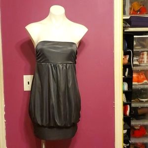 Strapless Chrome Mini Dress